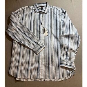 Michael Kors XXL Classic Fit Navy Stripe Long‎ Sleeve Dress Shirt NWT MSRP$175